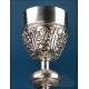 Antique Silver Chalice. Enameled Crosses. Valencia, Spain, 1942