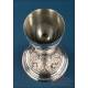 Antique Silver Chalice. Enameled Crosses. Valencia, Spain, 1942