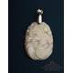 Japanese Mother of Pearl Amulet with Hawk and Shippo Symbol, Ca. 1970