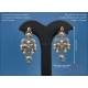 Pendientes Vintage de oro 18K con diamantes naturales y perlas, c. 1950