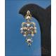 Vintage Earrings in 18K Gold with Natural Diamonds and Pearls ca. 1950
