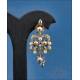 Pendientes Vintage de oro 18K con diamantes naturales y perlas, c. 1950