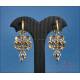 Pendientes Vintage de oro 18K con diamantes naturales y perlas, c. 1950