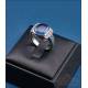 Vintage white 18 K gold ring with 7,94 ct. sapphire and 8 natural diamonds