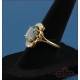 Vintage 18K Gold Ring with Oval Rutilated Quartz + 8 Natural Diamonds