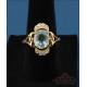 Vintage 18K Gold Ring with Oval Rutilated Quartz + 8 Natural Diamonds