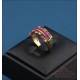 Vintage 9K gold ring, natural rubies and genuine diamonds