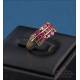 Vintage 9K gold ring, natural rubies and genuine diamonds