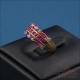 Vintage 9K gold ring, natural rubies and genuine diamonds