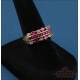 Vintage 9K gold ring, natural rubies and genuine diamonds