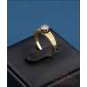 Vintage solitaire, 18K gold ring with natural 3.5 mm diamond