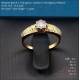 Vintage solitaire, 18K gold ring with natural 3.5 mm diamond