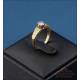 Vintage solitaire, 18K gold ring with natural 3.5 mm diamond