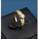 Vintage solitaire, 18K gold ring with natural 3.5 mm diamond