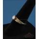 Vintage solitaire, 18K gold ring with natural 3.5 mm diamond