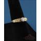 Vintage solitaire, 18K gold ring with natural 3.5 mm diamond