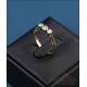 Anillo trilogía vintage de oro 18K con tres diamantes naturales centrales