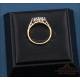Anillo trilogía vintage de oro 18K con tres diamantes naturales centrales