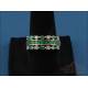Vintage 9K gold ring, 16 natural emeralds and 8 genuine diamonds