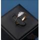 Vintage 9K gold ring with tanzanite and 6 natural diamonds