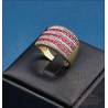 Vintage 18K Gold Ring with 33 Natural Rubies and 48 Real Diamonds