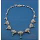 Vintage Necklace in 18K Gold with 9 Emeralds and 250 Diamonds, c. 1950