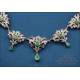 Collar Vintage de oro 18K con 9 esmeraldas y 250 diamantes, circa 1950
