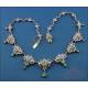 Vintage Necklace in 18K Gold with 9 Emeralds and 250 Diamonds, c. 1950