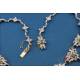 Vintage Necklace in 18K Gold with 9 Emeralds and 250 Diamonds, c. 1950