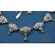 Collar Vintage de oro 18K con 9 esmeraldas y 250 diamantes, circa 1950