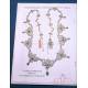 Vintage Necklace in 18K Gold with 9 Emeralds and 250 Diamonds, c. 1950