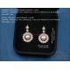 Vintage Set of 18K Gold Ring and Earrings with 36 Diamonds and 3 Natural Pearls