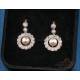 Vintage Set of 18K Gold Ring and Earrings with 36 Diamonds and 3 Natural Pearls
