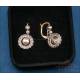Vintage Set of 18K Gold Ring and Earrings with 36 Diamonds and 3 Natural Pearls