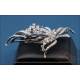 Spectacular vintage brooch, 18K white gold with 119 genuine diamonds c. 1970