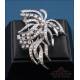 Spectacular vintage brooch, 18K white gold with 119 genuine diamonds c. 1970
