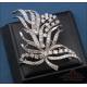 Spectacular vintage brooch, 18K white gold with 119 genuine diamonds c. 1970