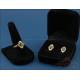 Beautiful set of 18K gold ring and earrings, diamonds and sapphire