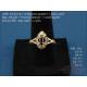 Beautiful set of 18K gold ring and earrings, diamonds and sapphire