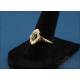 Beautiful set of 18K gold ring and earrings, diamonds and sapphire