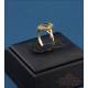 Beautiful set of 18K gold ring and earrings, diamonds and sapphire