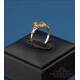 Beautiful set of 18K gold ring and earrings, diamonds and sapphire