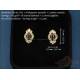 Beautiful set of 18K gold ring and earrings, diamonds and sapphire