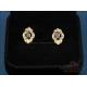 Beautiful set of 18K gold ring and earrings, diamonds and sapphire