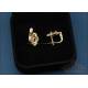 Beautiful set of 18K gold ring and earrings, diamonds and sapphire