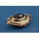 Antique 18K Gold Brooch with Diamond Flower and Pearl ca. 1870