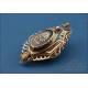 Antiguo broche de oro 18K con flor de diamantes y perla c 1870