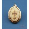Antique 18K Gold Locket Pendant with Pearl Cross. C. 1900