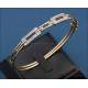 Vintage 18K Gold Bangle with 24 Natural Diamonds c. 1980