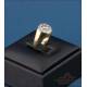 Vintage 18K gold ring with 10 natural diamonds and a 4 mm central stone